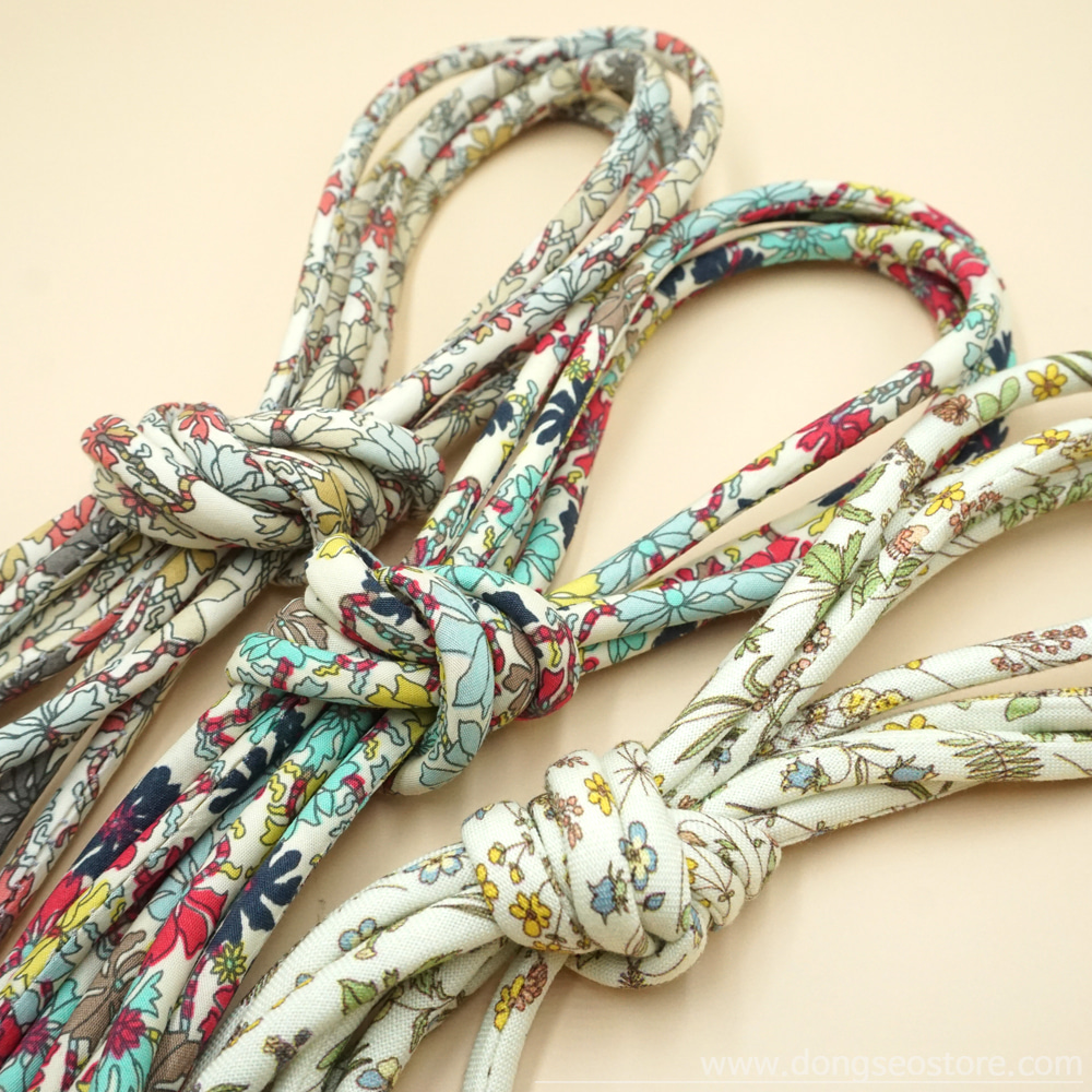 [도매]꽃무늬 원단 파이핑끈 5mm(롤), 스카프줄, 원단끈